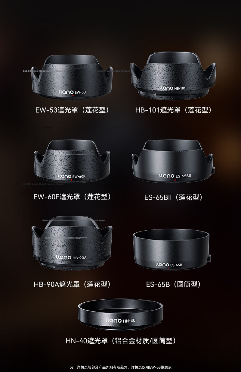 Llano Camera Lens Hood for Canon RF 50mm f/1.8 STM, 43mm Lens Hood Compatible with R7 R10 R50 RP, Replacement ES-65B 1