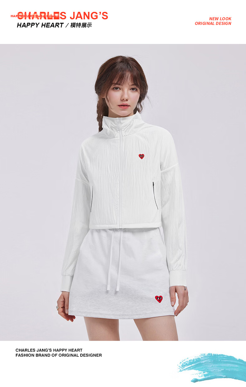 Charles Heart Summer Loose Fit Hooded Casual Women's Ice Cooling Breathable Slimming Versatile UPF50+ Sun Protection Jacket Black L 9