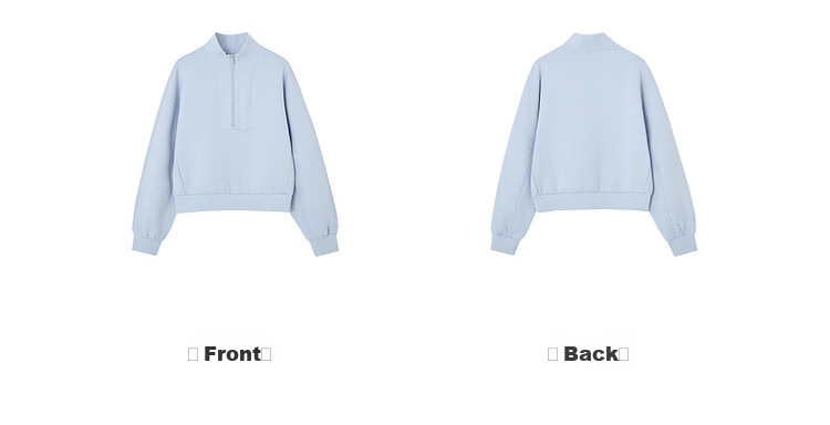 MT Spring Sports Casual 350G Air Layer Half-Zip Loose Sweatshirt for Women with Reversible Collar 13