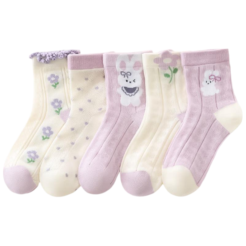 Mianqixiong Children's Socks, Summer Thin Pure Cotton Kids' Socks, Girls' Baby Boys' Summer Socks, Baby Girls' Spring And Summer Mesh Short Socks