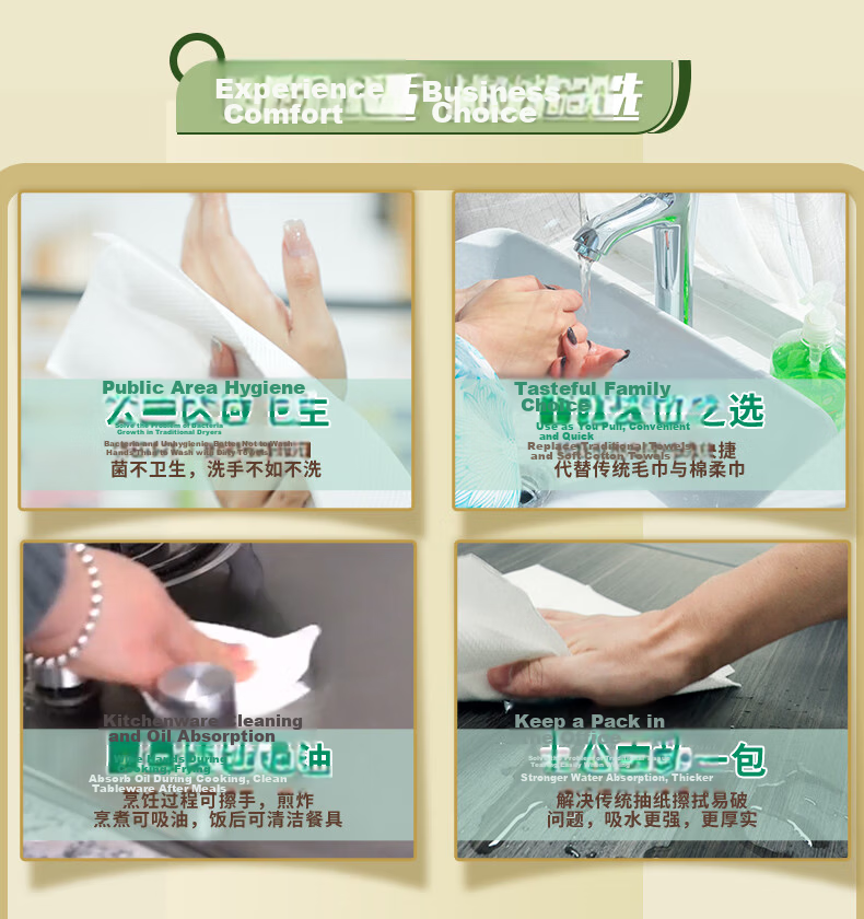 Qingfeng Commercial Hand Towel Paper, 2-Ply, 150 Sheets * 20 Packs, Thickened Absorbent Hotel Kitchen Bathroom Hand Towel Paper, B911A2W 9
