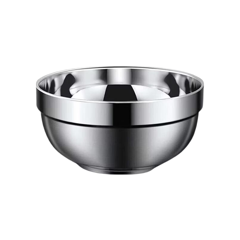 Congge 304 Stainless Steel Double-Layer Insulated Anti-Scald Bowl School Canteen Platinum Bowl 11.5cm Jingcang