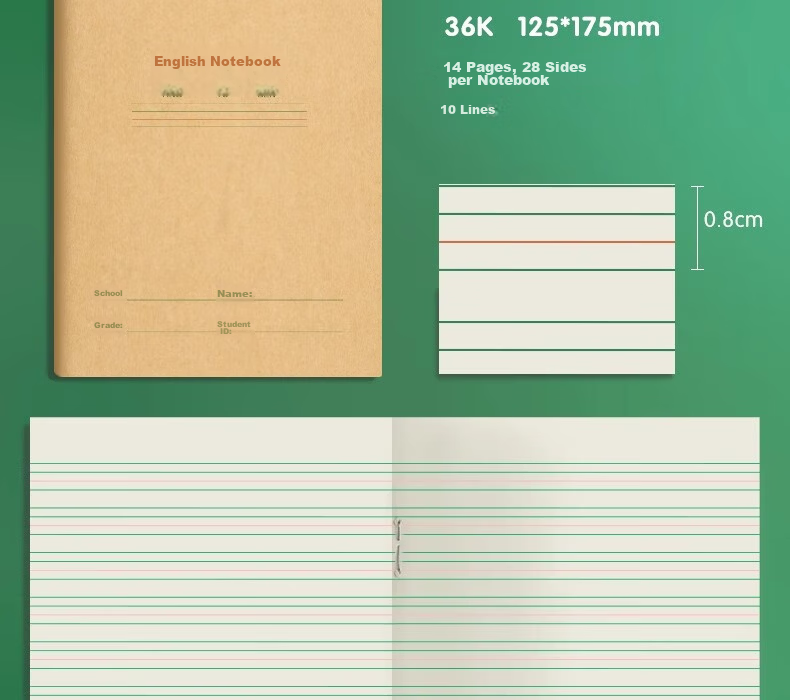 M&G Stationery 36K Pinyin Notebook Tianzi Grid Character Book Math Book English Book 5 Subjects 5 Books Each Kindergarten to Primary Transition Workbook Exercise Book Total 25 Books 10