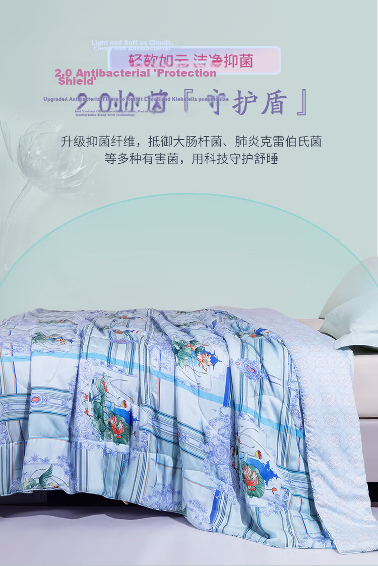 Fuanna Summer Cooling Quilt 60s Tencel Cooling Blanket Machine Washable Antibacterial Naked Sleep Air Conditioning Quilt Double Summer Quilt 203x229cm 9
