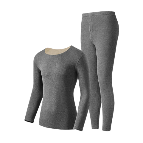 MiiOW Men's Thermal Underwear Set, Autumn Long Johns, Wool and Silk Insulated Warm Pants, Antibacterial Thickened Cold-Resistant Bottoms 7A