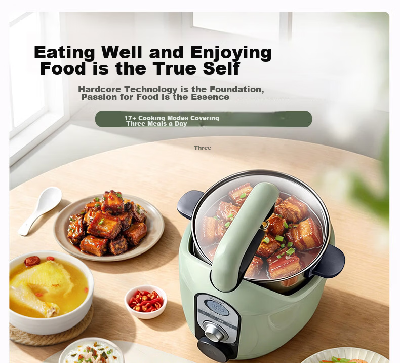 Gemside JSG-P18 Automatic Smart Cooking Stir-Fry Machine Non-Stick Oil-Free Multi-Purpose Electric Frying Pan Cooker 5