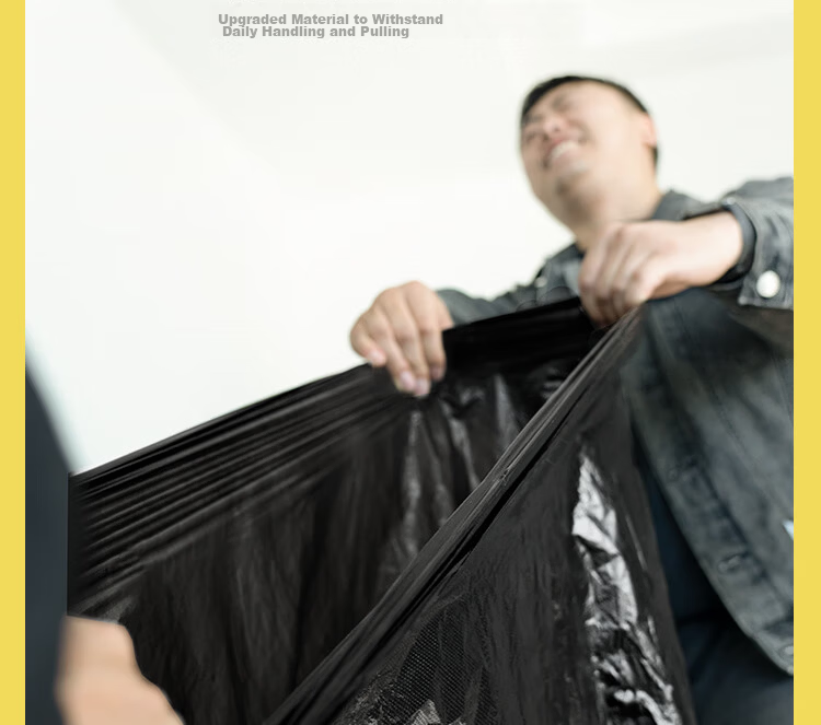 Bendi Black Vest Garbage Bags 60x80cm 50pcs Double-Sided 3.2 Mil Thickened Degradable Trash Bags for Property Cleaning 13