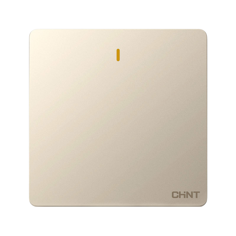 CHNT Wall Switch Panel, Household 86-Type Concealed Installation Panel, Single Unit Multi-Control Switch NEW6C Champagne Gold