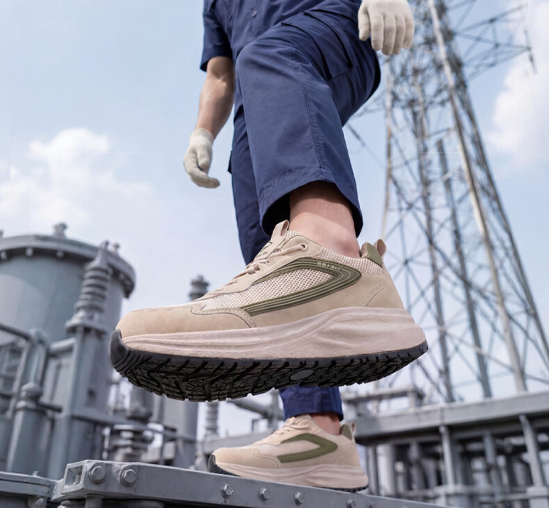 BlueOwl Shield Men's Summer Breathable Insulated 10KV Anti-Smash Anti-Puncture Ultra-Light Non-Slip Safety Work Shoes D331BKV Size 42 8
