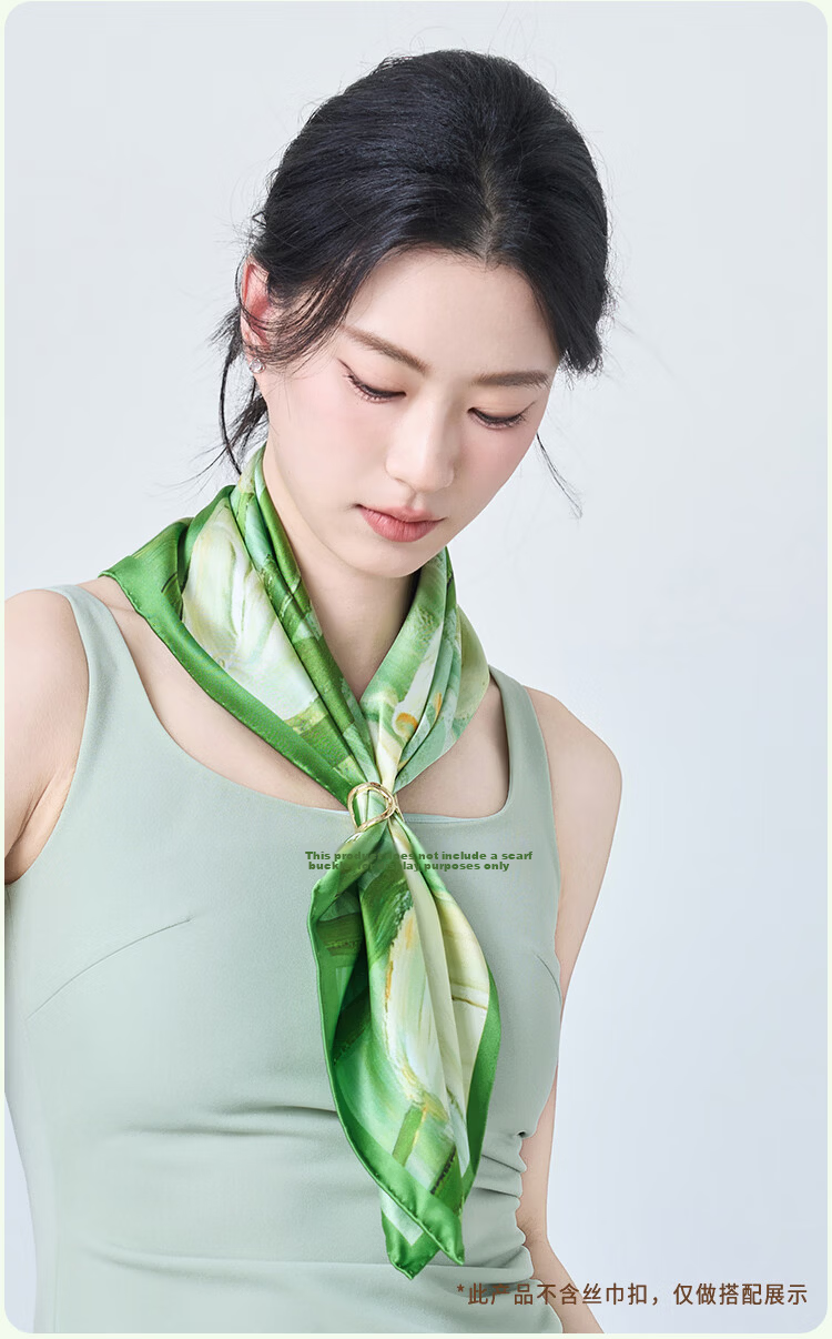 JIUMU 100% Mulberry Silk Scarf Square Shawl for Women, Teacher's Gift, Mother's Gift, Birthday Present, Gift Box Set 3