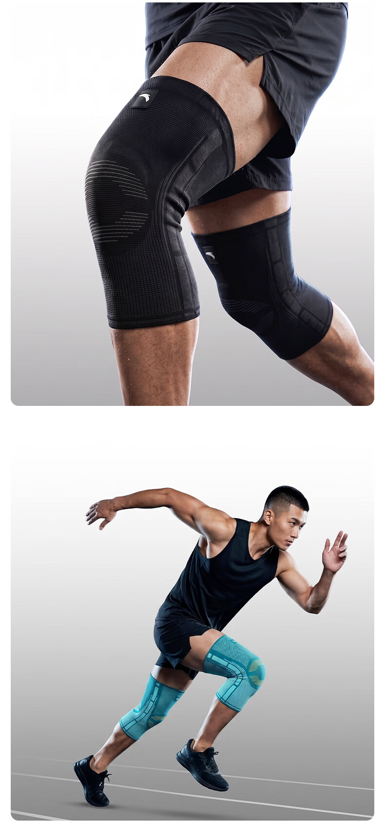 ANTA Knee Brace for Sports, Running, Warmth, Cold Legs, Basketball, Knee Protection, Meniscus Injury, Badminton, Black, Size L 7