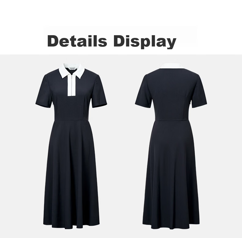 Yanyu Color-Block Lapel Dress 2026 Summer Luxury Socialite Style Evening Gown Black 2XL 14