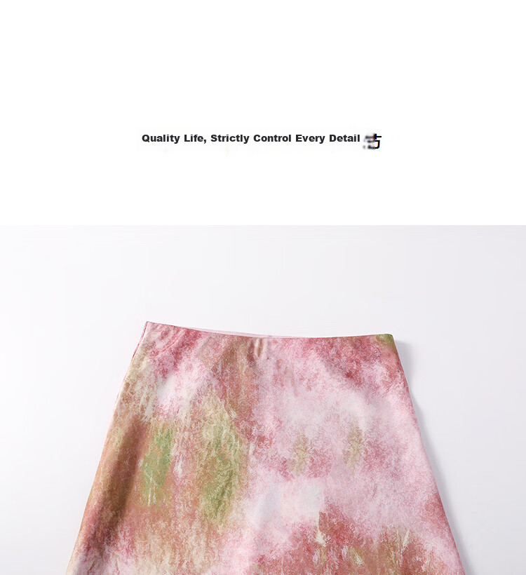 Demana [South France Canvas] Spring Elegant Lady Elastic Waist Tie-Dye Print Mermaid Hem Petite Women's Skirt 10