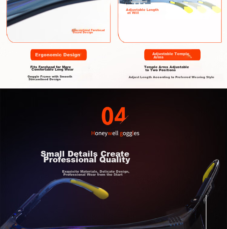 Honeywell Cycling Goggles, Anti-Wind, Anti-Splash, Anti-Fog, Anti-Sand, Anti-Droplet Protective Eyewear for Experimental Grinding And Cutting 7