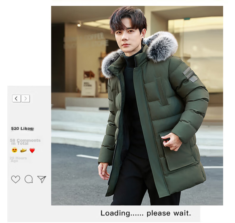 PLAYBOY Cotton Coat, Winter Mid-Length Style, Thickened Warm Padded Jacket, Plus Size Outerwear, Black, 5XL 14