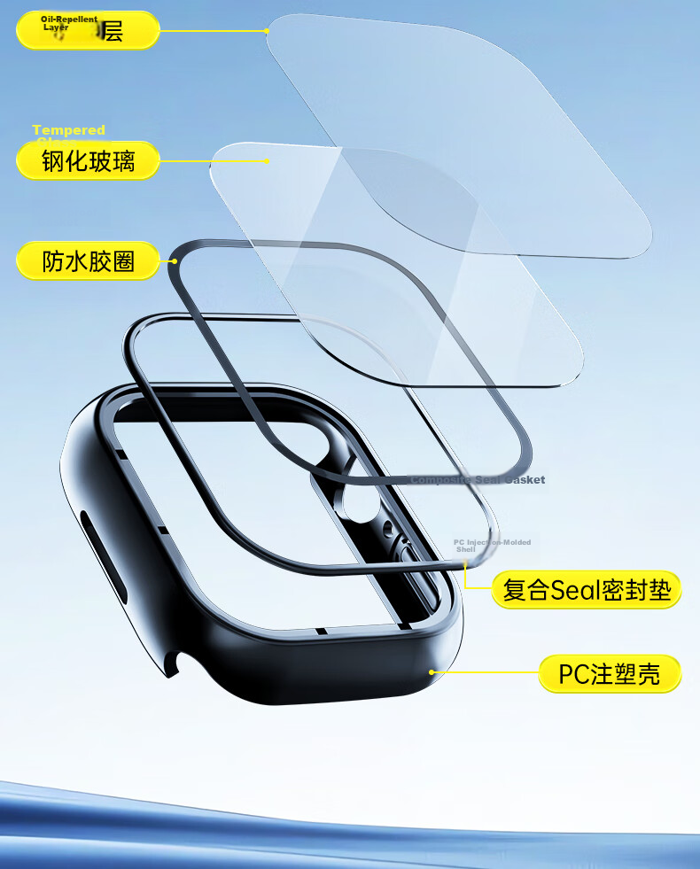 WITGOER IP68 Waterproof Case and Screen Protector for Apple Watch S9/8/7 iPhone Series Full Coverage Ultra-Thin Tempered Glass Film Accessories for Women 29