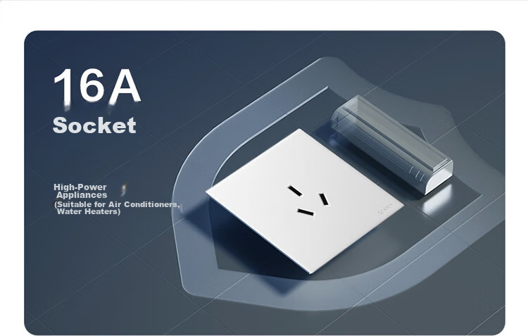 BULL G60 Series Six-Hole 10A Socket 86-Type Ultra-Thin Socket Panel G60Z233 Frost White 17