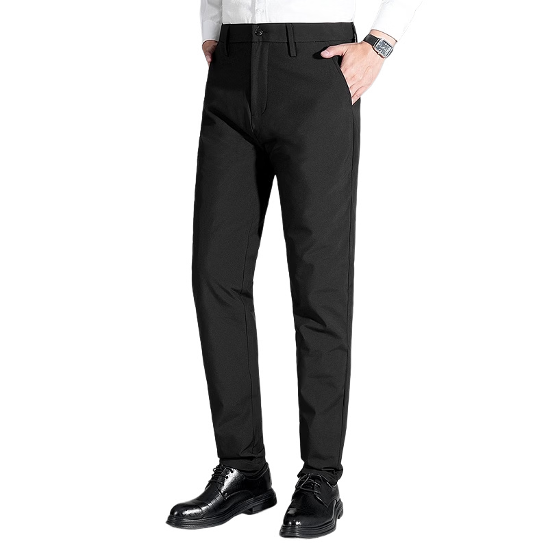 YAYA [90% Goose Down] Men's Dress Pants, Winter 2026 Warm Thick Fleece-Lined Straight-Leg Trousers