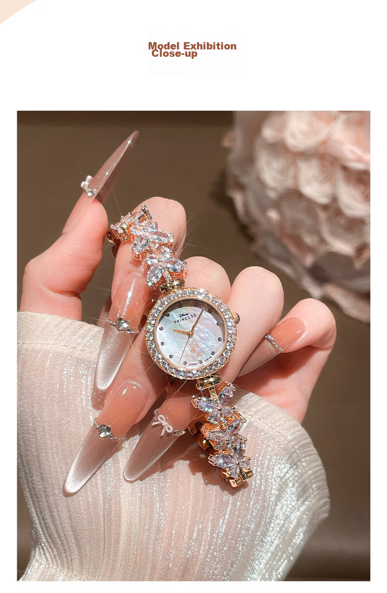 Disney Dream Butterfly Women's Watch 2026 New Quartz High-End Niche Bracelet Watch Birthday Gift for Girlfriend 9