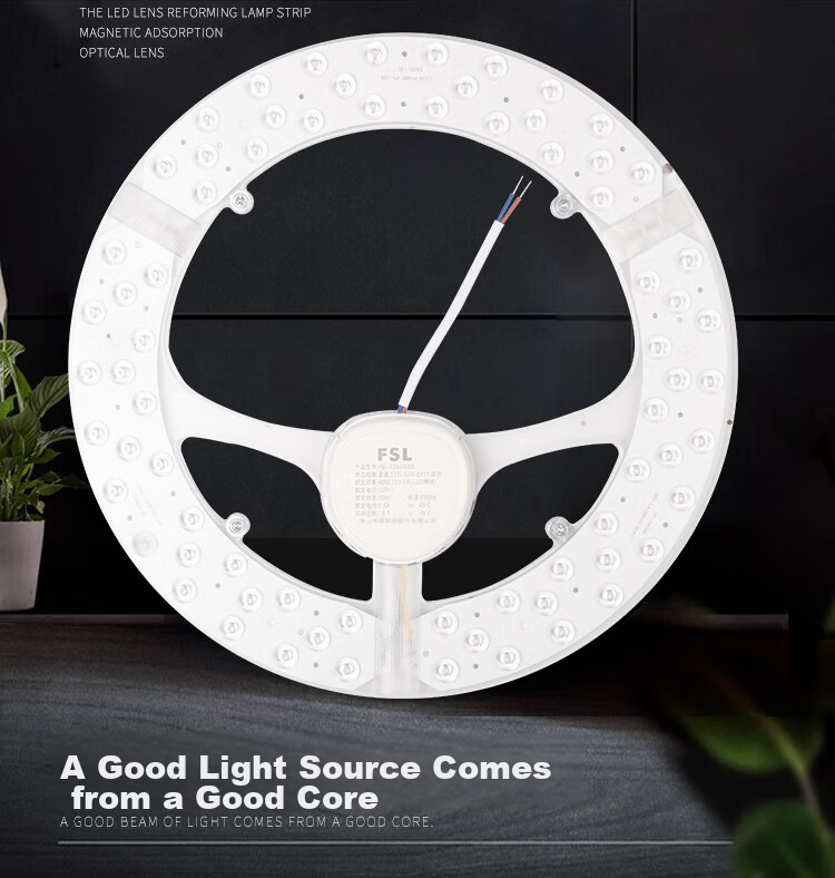 Foshan Lighting (FSL) LED Panel Ceiling Light Core Round Retrofit Light Board Replacement Ring LED Strip Module 13W/Neutral White/Upgraded Version 3