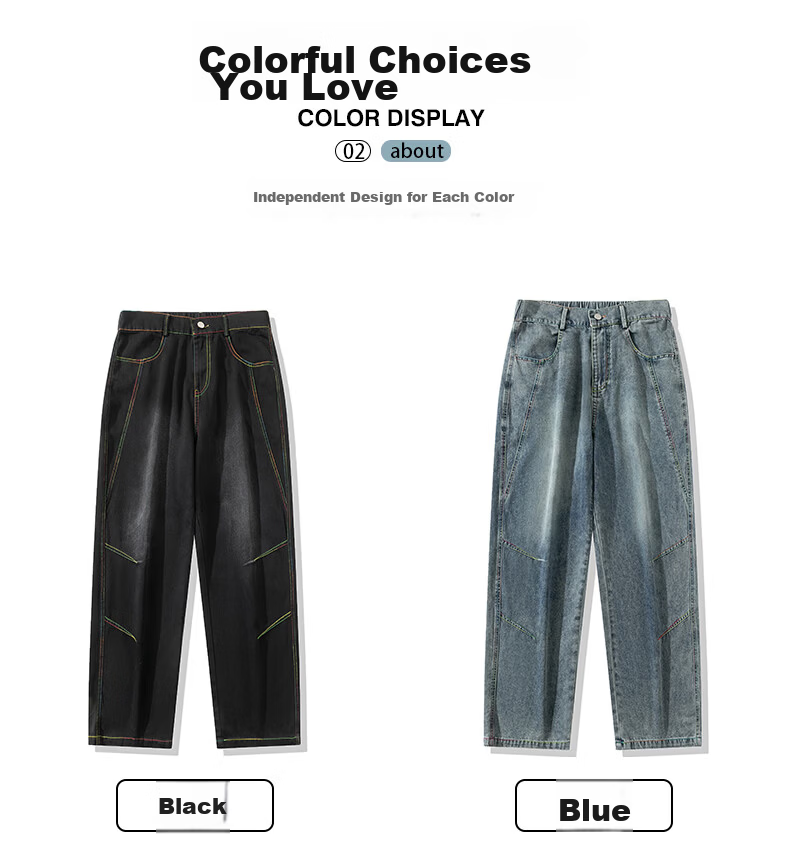 SWAMP AREA Lyocell Tencel Denim Jeans Men Summer Straight Loose Ice Silk Wide Leg Casual Pants K652 Black L 5