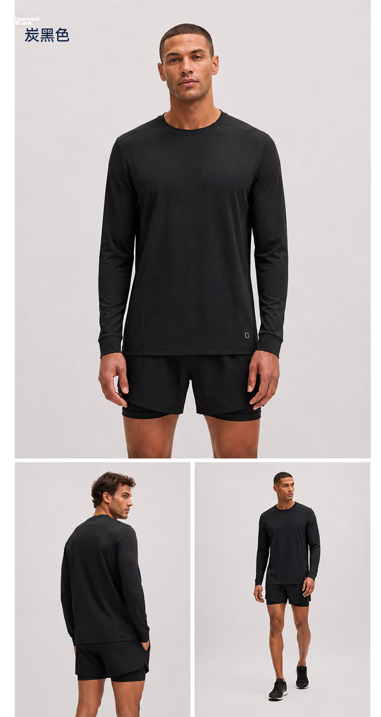 JD Jingzao Ultra-Light Long Sleeve Men's Summer 2026 New Men's T-Shirt Sports Running Fitness Quick-Dry Shirt Black 3XL 7