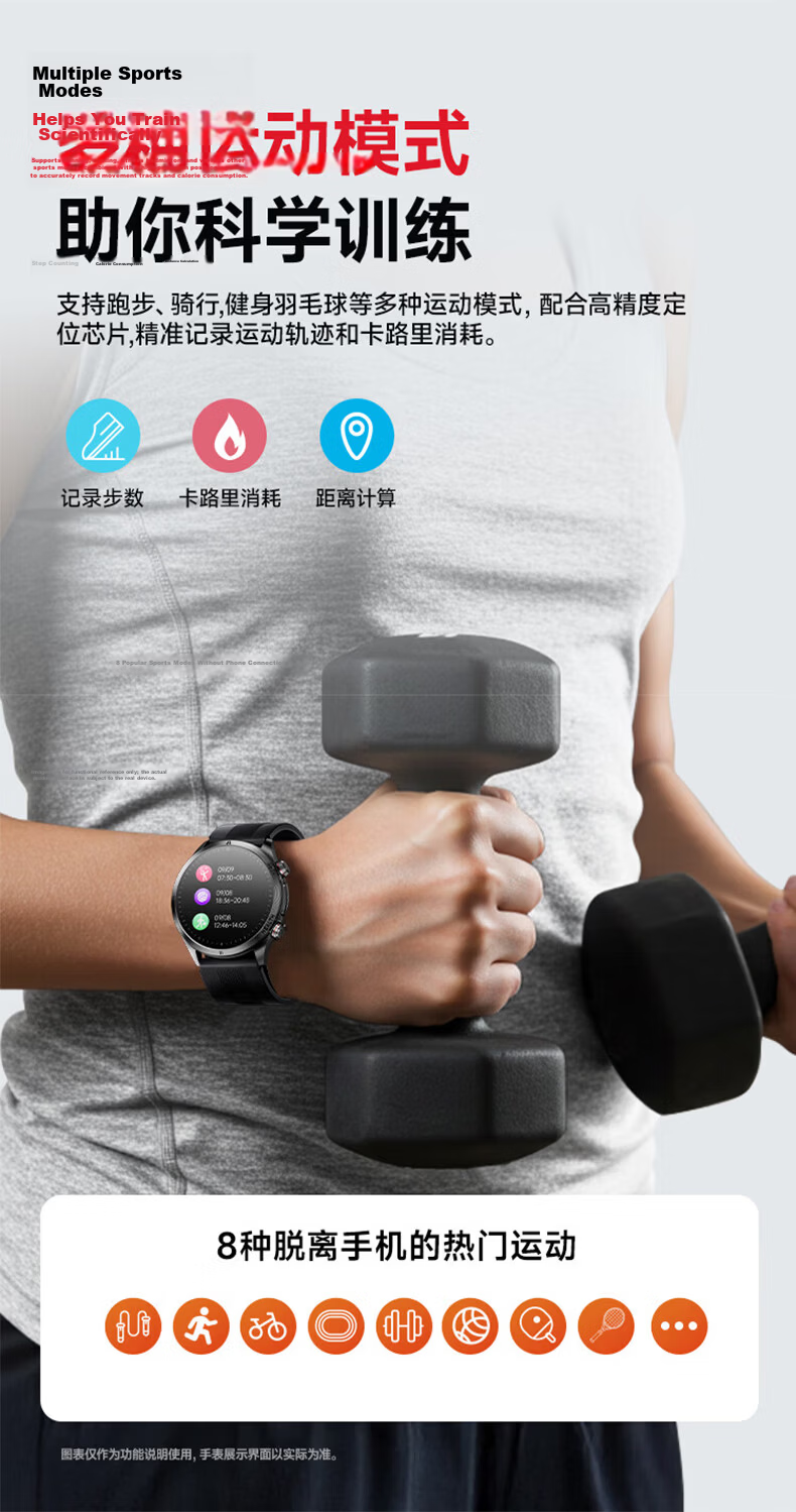 RZI High-Precision Air Pump Blood Pressure, Blood Glucose, Uric Acid Monitoring Smartwatch with Heart Rate and ECG Monitoring - Father's Day Gift 9