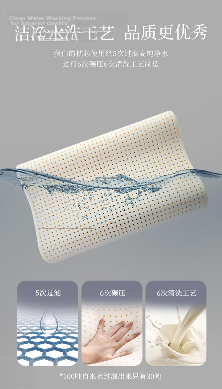 AiSleep Thailand Imported Talalay Natural Latex Pillow 95% Natural Latex Content 5