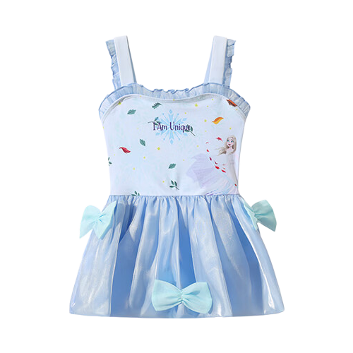 Dishini Girls' One-Piece Swimsuit, for Children And Toddlers Aged 3-6, Swimming Costume D35042 Cloud Blue 110