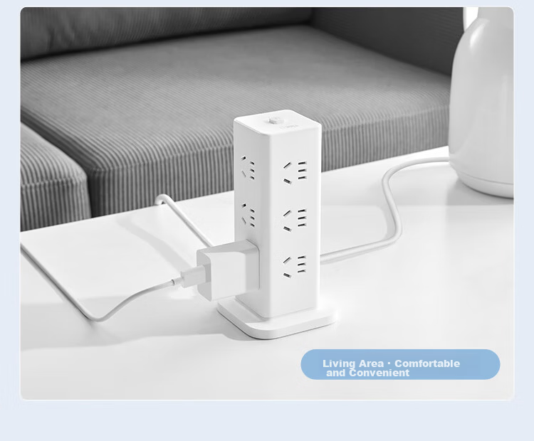 BULL Vertical USB Overload Protection Power Strip/Extension Cord/Power Board/Surge Protector, 12 Outlets with Master Switch + 2A2C, Total Length 1.8 Meters, GNV-UL1012U, White 7