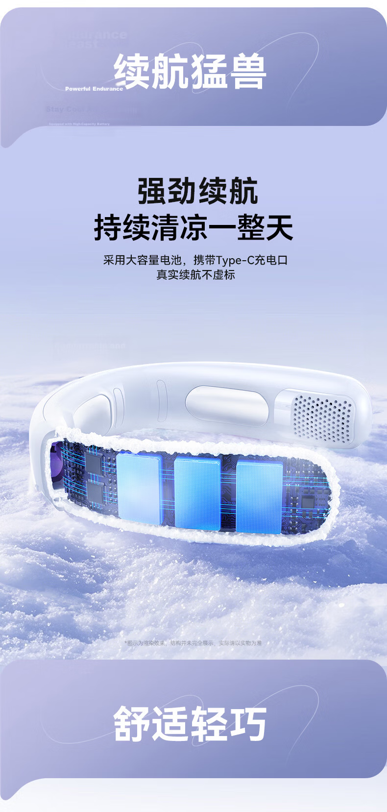 Kewo [Super Cooling | Double Refrigeration] Neck Hanging Fan Semiconductor Air Conditioner Small Portable Personal Long Battery Life Cooling Device Neck Fan Customizable 12