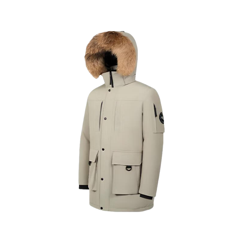 JD Jingzao Winter Sports Outdoor Adventure Down Jacket High Fill Power Warm Coat Down Parka Oatmeal L