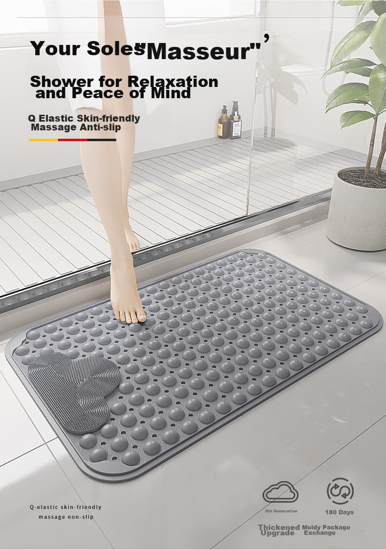 FARLEEHOMES Bathroom Non-Slip Mat, Shower Bath Toilet Foot Mat, Waterproof Pad, Anti-Fall Floor Mat 1
