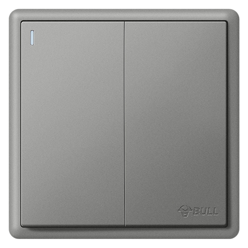 BULL Switch Socket G36 Series, Two-Way Double Control Switch G36K212, Space Gray, Concealed Installatio