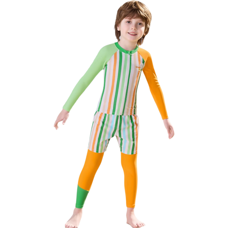 Disney Kids Boys Long Sleeve Long Pants Two-Piece Sun Protection Swimwear A-Class Hot Spring Swimming Suit D35270 Orange Olaf Size 110