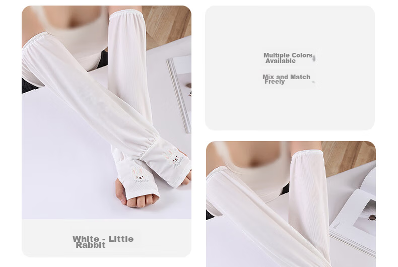 GLO-STORY Women's UV Protection Ice Silk Sun Sleeves Cute Sweet Outdoor Cycling Driving Arm Sleeves 30