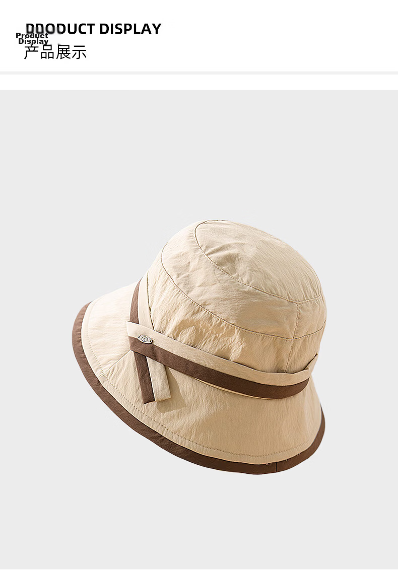 YUYULA Women's Sunscreen Hat Summer 2026 New Fisherman Hat UV Protection Sunshade Hat Large Brim High-Style Hat 8
