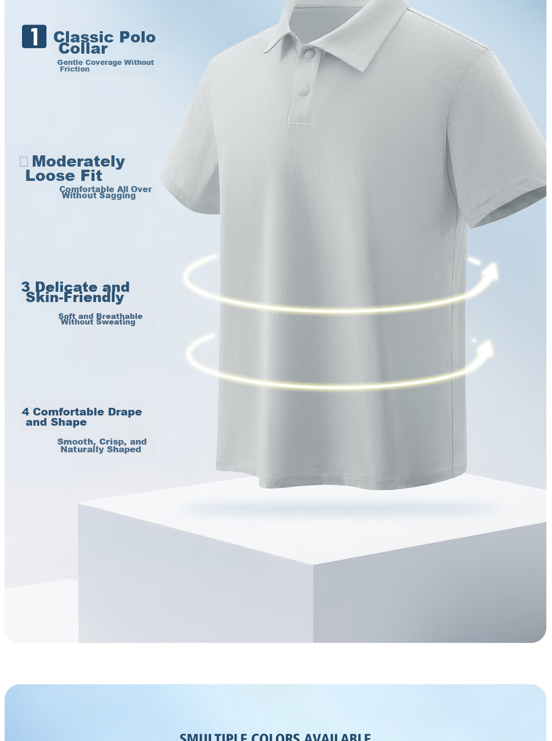 JEANSWEST LIFE Men's Boundaryless Quick-Dry Polo Shirt Summer Thin Wrinkle-Resistant Short Sleeve 2026 New Lapel Top 5
