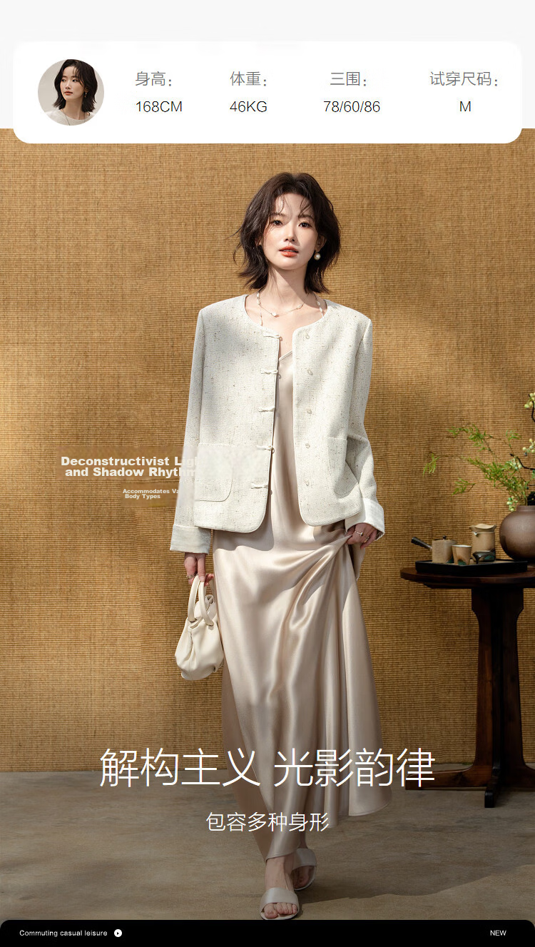 Demana [Oriental Charm] Spring National Style New Chinese Round Neck Frog Button Turn-up Sleeve Loose Short Petite Women's Jacket 9