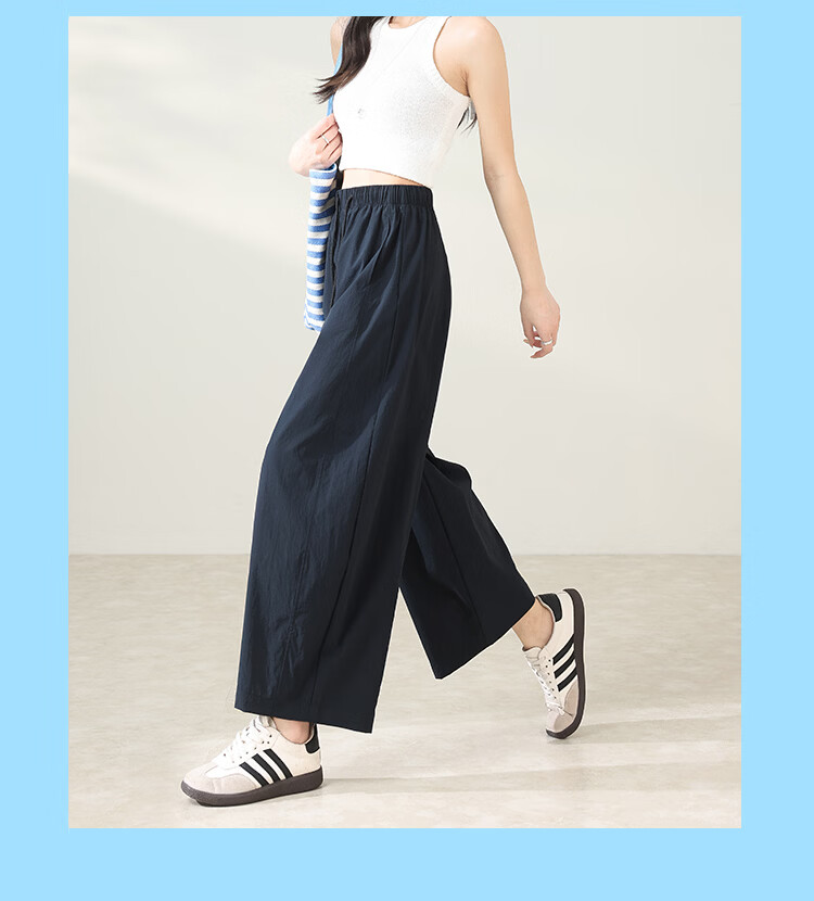 Free Style Wide Leg Pants Women Summer Thin 9/10 Lantern Pants 2026 New High Waist Slim Loose Lazy Curved Casual Pants 18