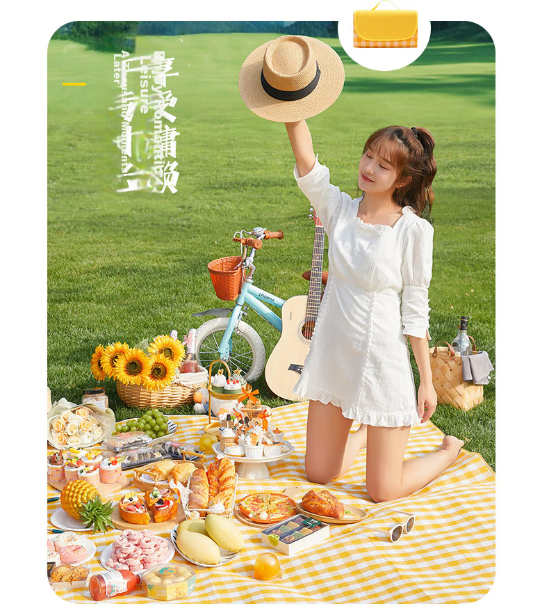 Geshu Thickened Large Picnic Mat Moisture-Proof Camping Mat Outdoor Cooking Ground Mat Foldable Portable Compact Tent Seat Cushion 11