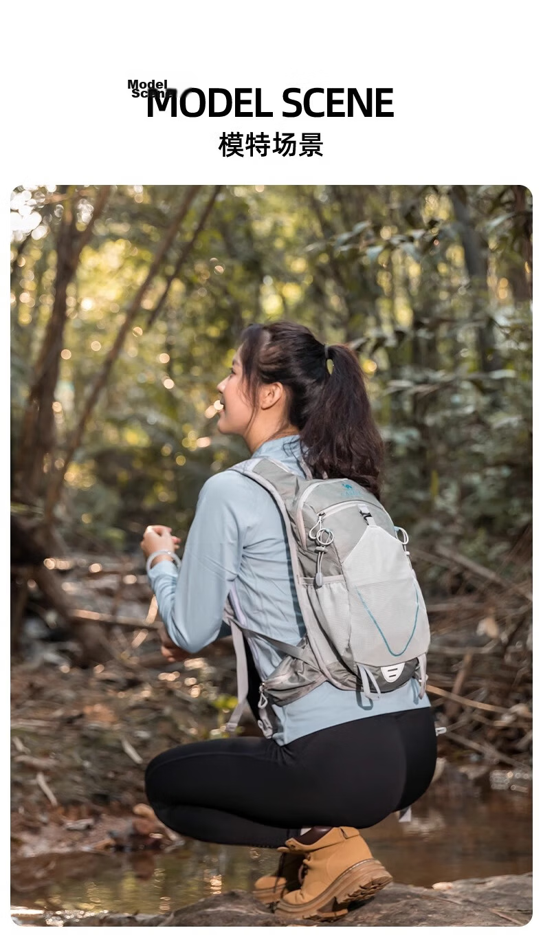 CAMEL Lightweight Unisex College Student Trail Running Cycling Outdoor Hiking Backpack 1152253010 Gray 20