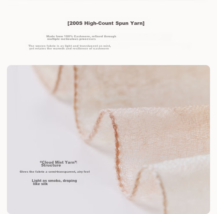 JIUMU 100% Cashmere Fine-Spun Cloud Mist Yarn Finger Ring, Fleece Outer Wrap, Large Shawl Scarf, Gift for Teachers And Mothers 4