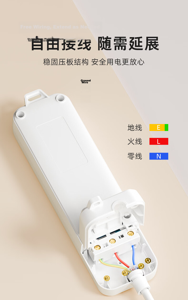 PHILIPS New National Standard Safety Socket Wireless Power Strip Without Cord Child Safety Protection Door Self-Wiring 2-Socket 5-Hole Power Board Extension Cord Socket Outlet 3