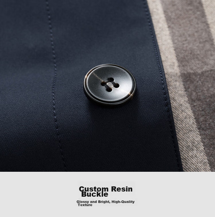 Shanshan [93% Mulberry Silk Lining] Winter Plaid Trench Coat Quilted Thickened Warm Cotton Jacket Business Men's Jacket 15