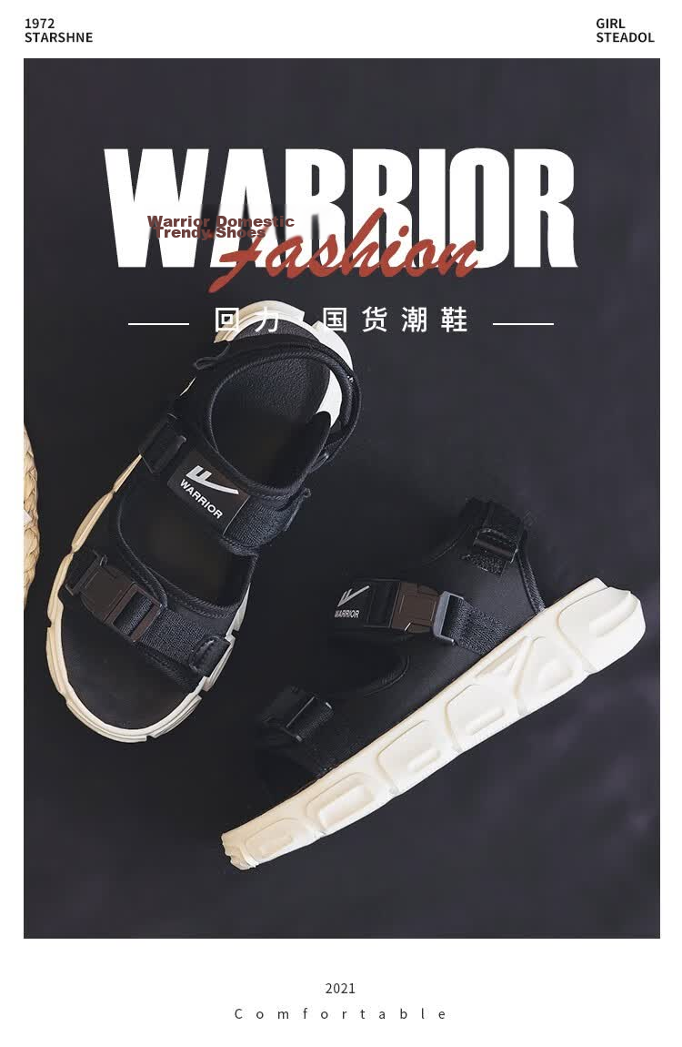 Warrior Men's Sandals 2026 Summer New Trendy Beach Shoes Water-Resistant Hiking Shoes Casual Couple's Sandals 1