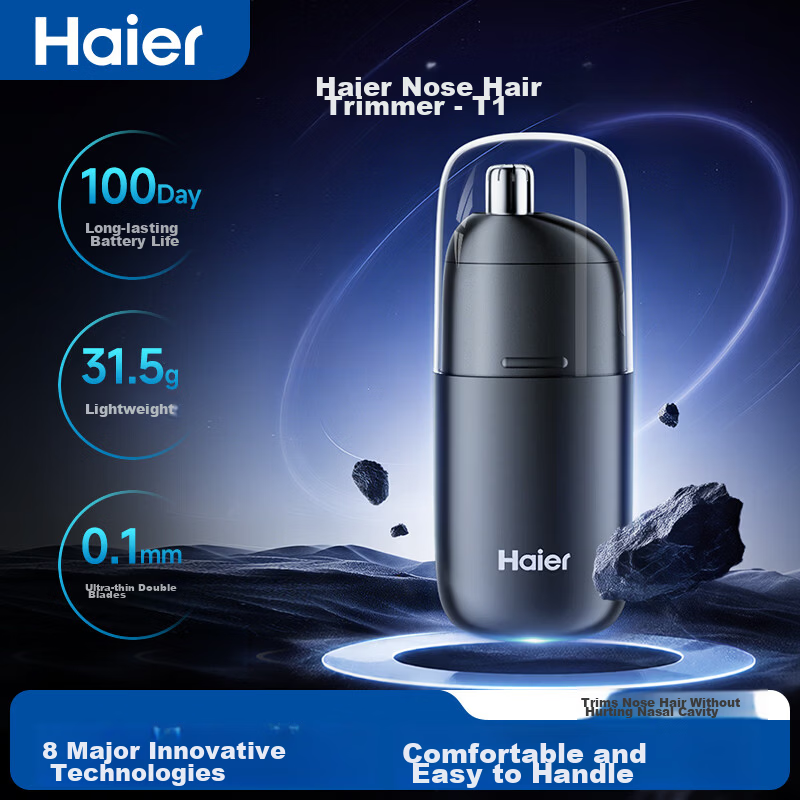 Haier Men's Nasal Hair Trimmer Painless Portable Rechargeable Nose Hair Cleaner Groomer Gift for Boyfriend and Father