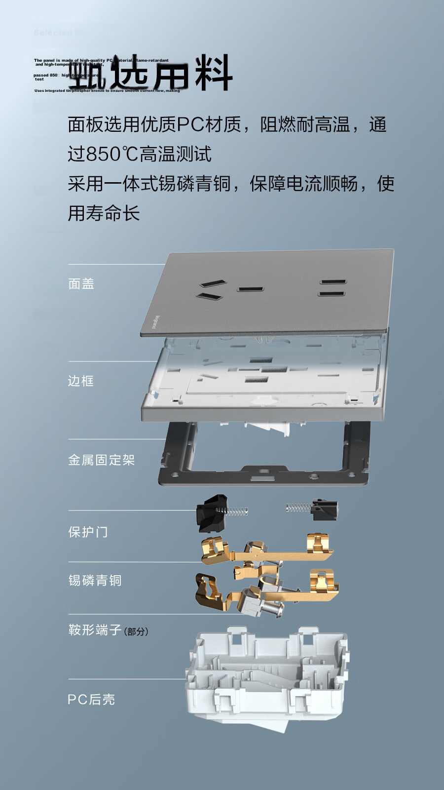 Legrand Switch Socket Panel Veya Series Ceramic White 86 Type Concealed Five-Hole with Switch (Single Control) 9
