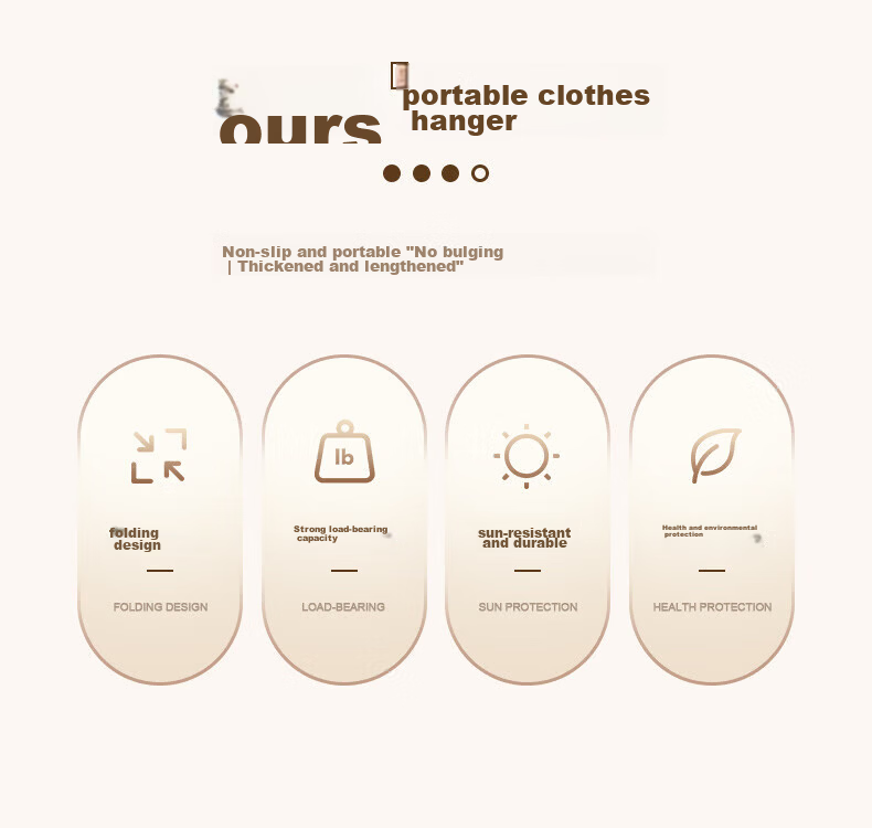 Baicaoyuan Foldable Travel Clothes Hanger Fabric Material Non-Slip Groove Design 8-Pack 2