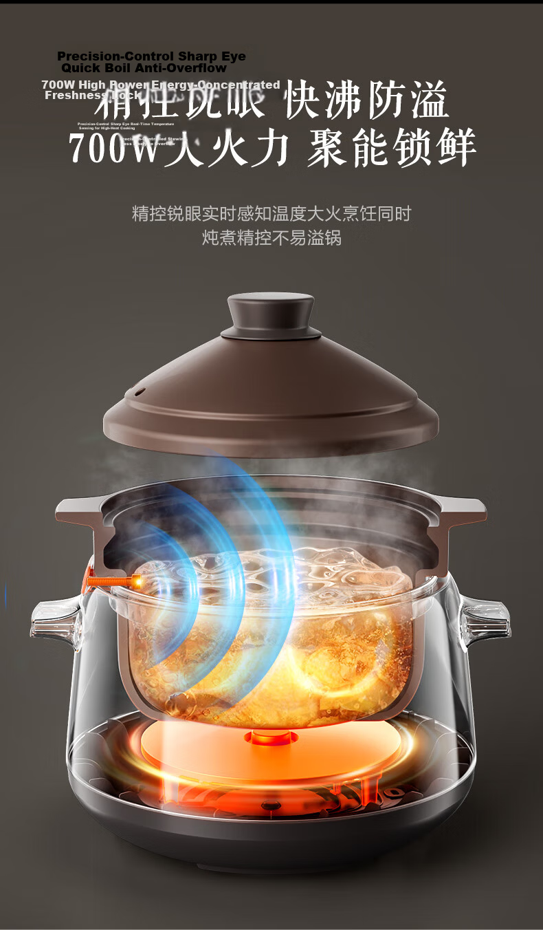 SUPOR Electric Stew Pot 4L Ceramic Slow Cooker Soup Cooker Porridge Cooker Baby Porridge Maker TG40YC705 13